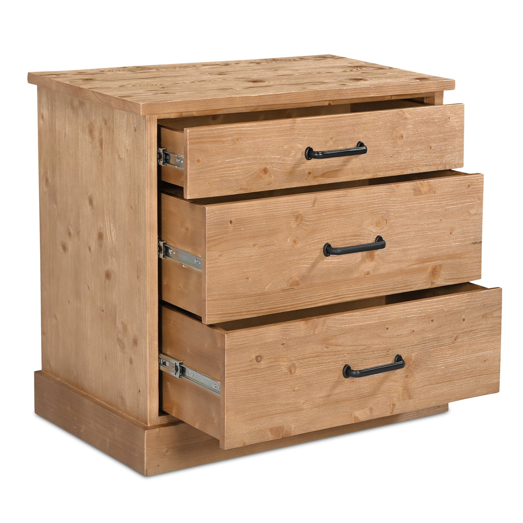 HONEY PINE 3 DRAWER NIGHTSTAND