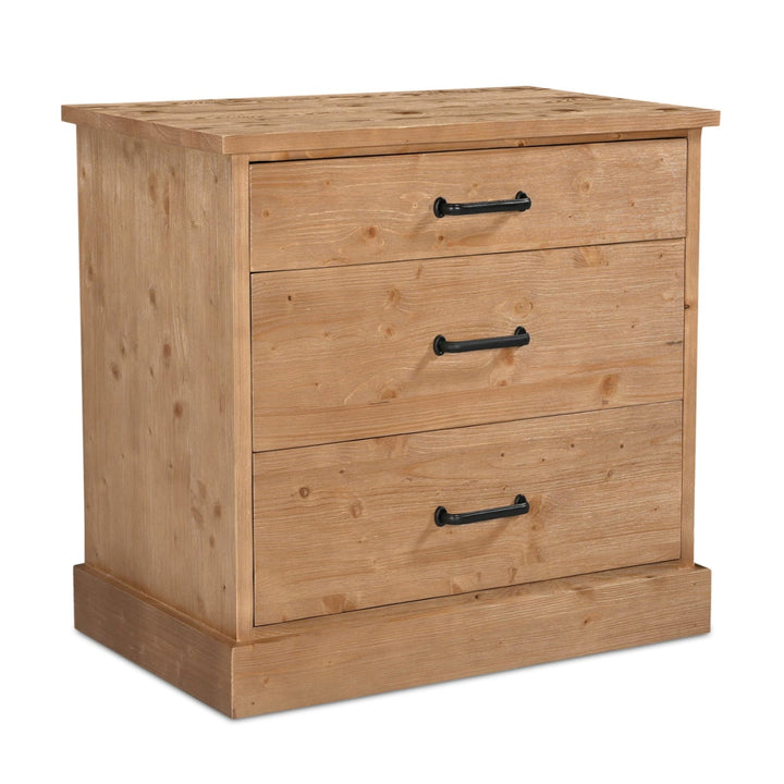 HONEY PINE 3 DRAWER NIGHTSTAND