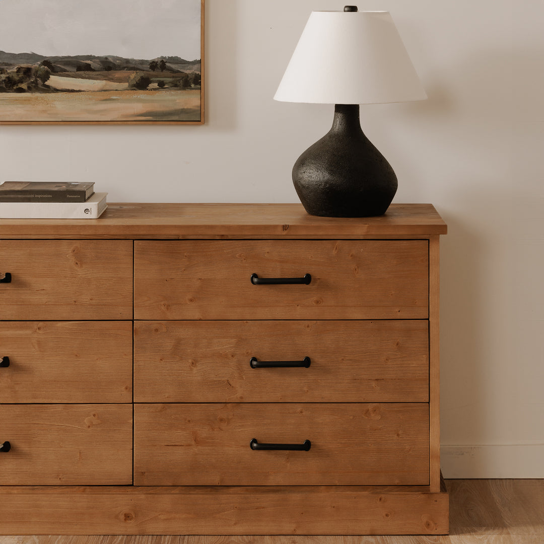 HONEY PINE 6 DRAWER DRESSER