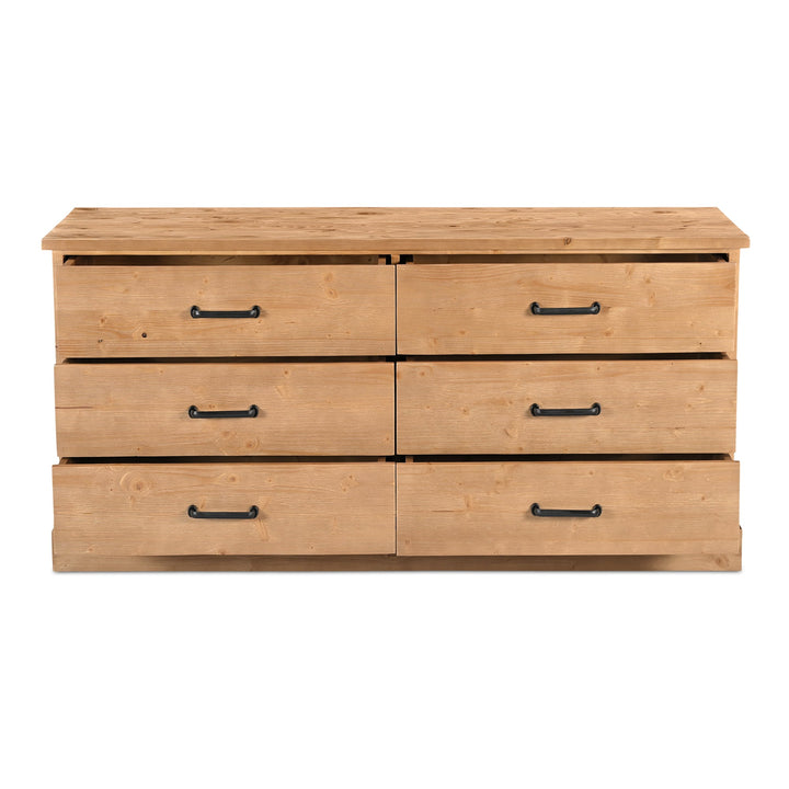 HONEY PINE 6 DRAWER DRESSER