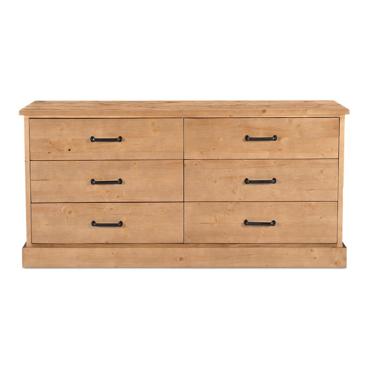 HONEY PINE 6 DRAWER DRESSER