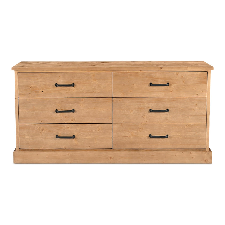 HONEY PINE 6 DRAWER DRESSER