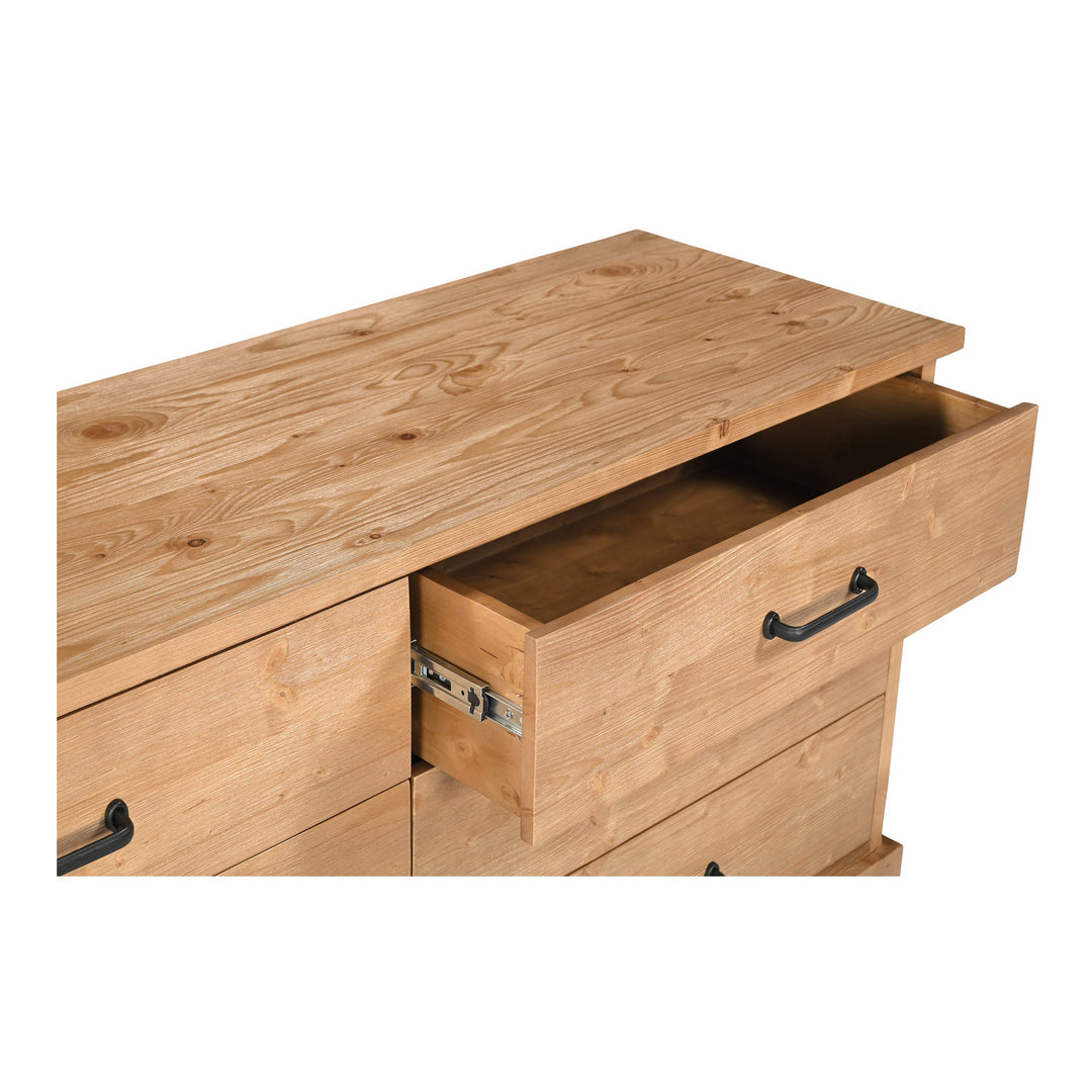 HONEY PINE 6 DRAWER DRESSER