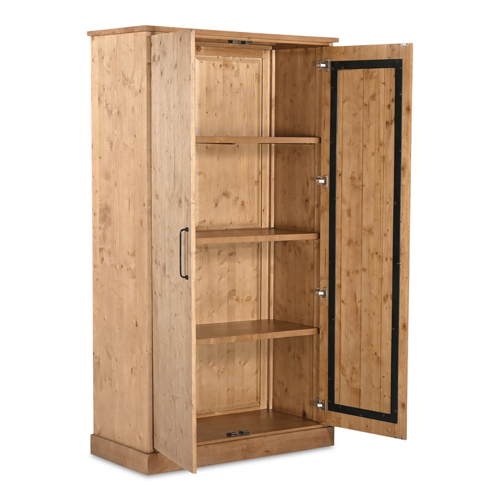 HONEY PINE TALL CUPBOARD CABINET