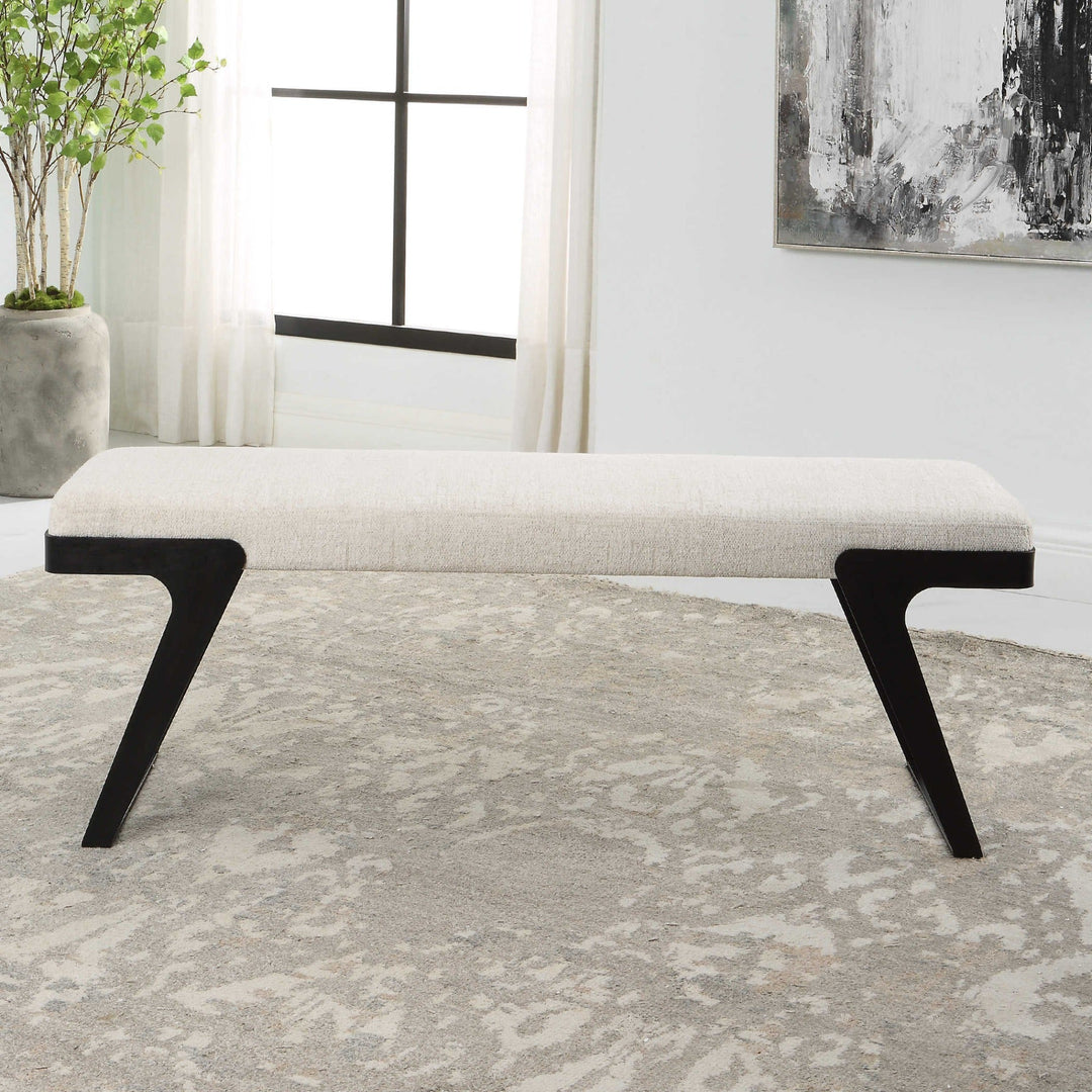 HOVER SOFT WHITE BOUCLE BENCH