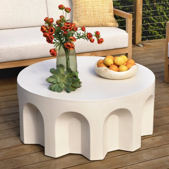 HUTCHINS IVORY CONCRETE COFFEE TABLE