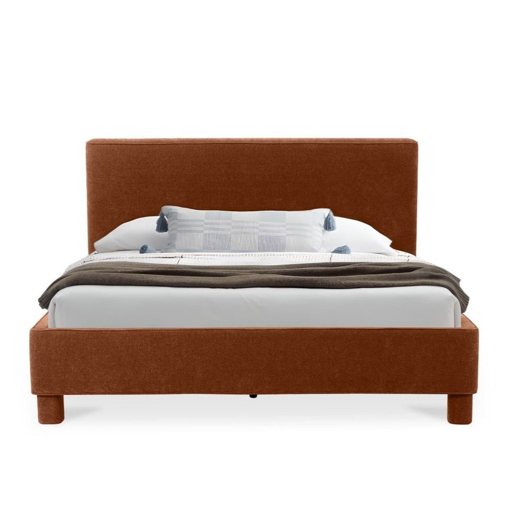 ICHIGO RUST VELVET UPHOLSTERED BED