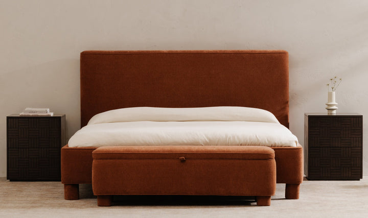 ICHIGO RUST VELVET UPHOLSTERED BED