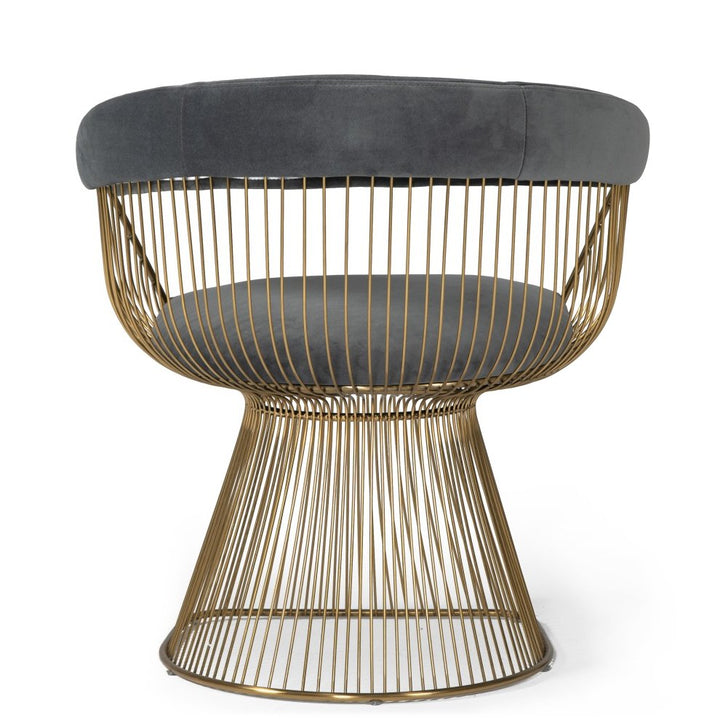 ICON DINING CHAIR: GOLD + GREY VELVET