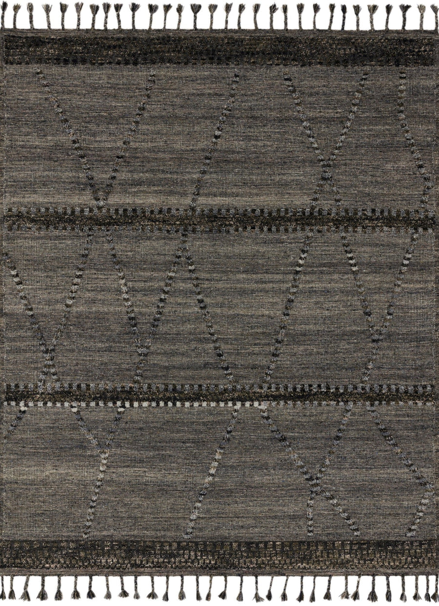 IMAN 04 HAND - KNOTTED WOOL RUG: GREY, MOCHA MULTI