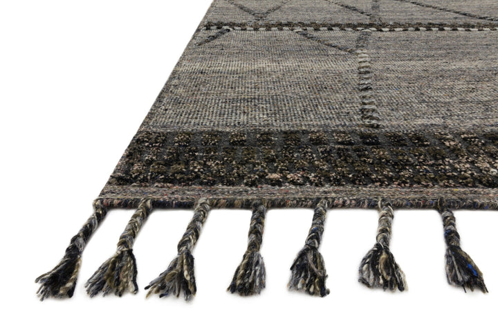 IMAN 04 HAND - KNOTTED WOOL RUG: GREY, MOCHA MULTI