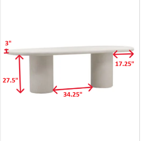 table with dimensions