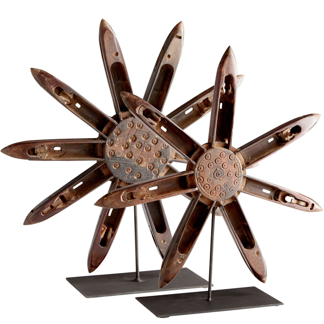 INDUSTRIAL CARVED WOOD FLOWER SCULPTURES