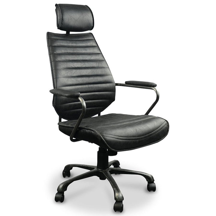 INDUSTRIAL EXECUTIVE CHAIR: ANTIQUE BLACK