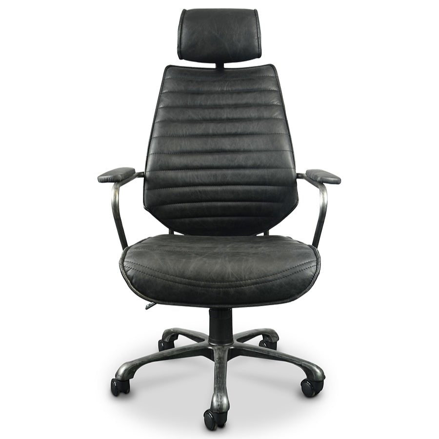 INDUSTRIAL EXECUTIVE CHAIR: ANTIQUE BLACK