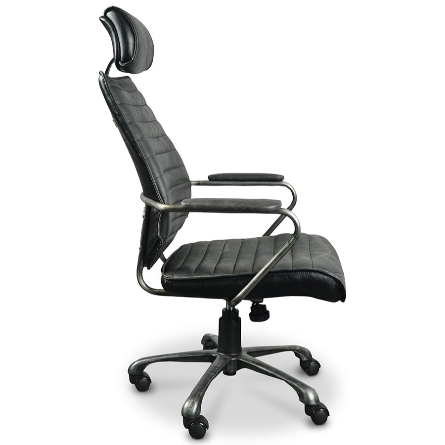 INDUSTRIAL EXECUTIVE CHAIR: ANTIQUE BLACK