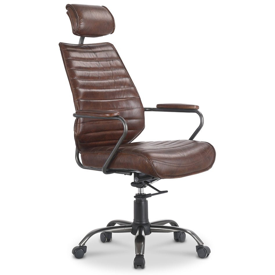 INDUSTRIAL EXECUTIVE CHAIR: ANTIQUE BROWN