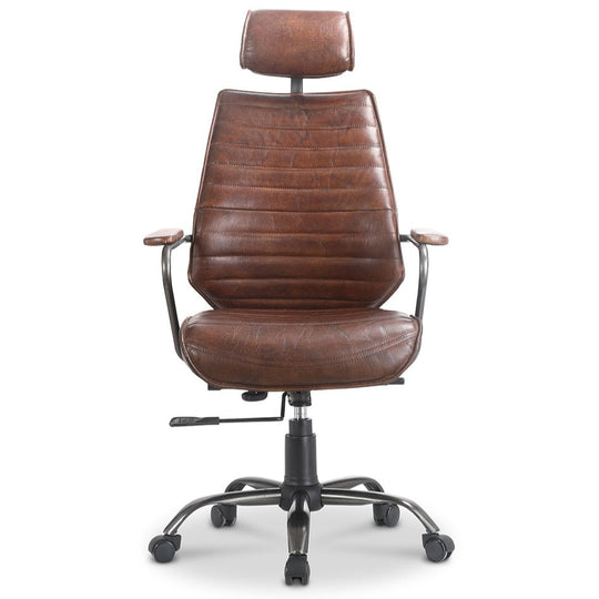 INDUSTRIAL EXECUTIVE CHAIR: ANTIQUE BROWN