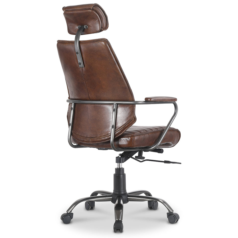 INDUSTRIAL EXECUTIVE CHAIR: ANTIQUE BROWN