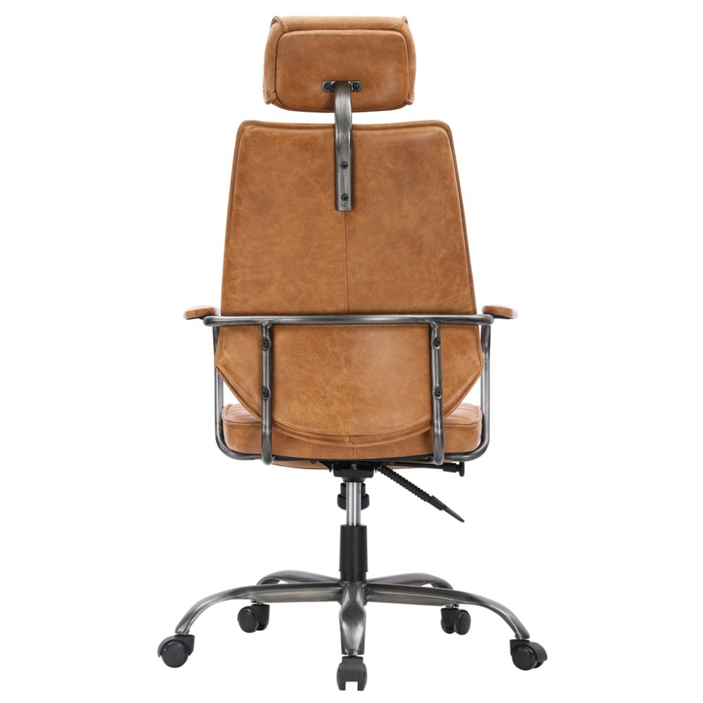 INDUSTRIAL EXECUTIVE CHAIR: VINTAGE SADDLE TAN – ShopDesignTap