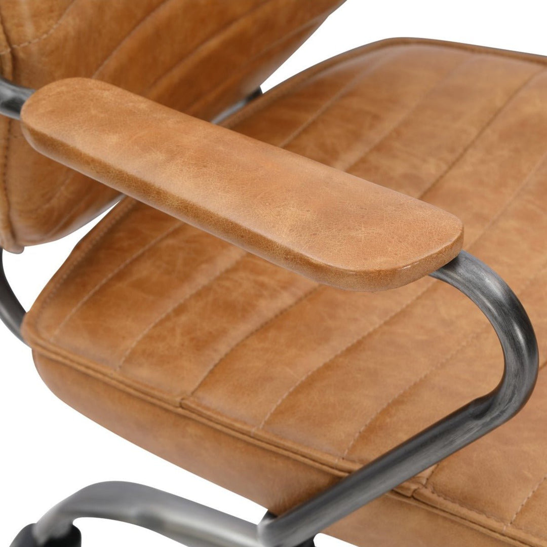 INDUSTRIAL EXECUTIVE CHAIR: VINTAGE SADDLE TAN