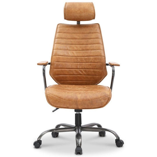 INDUSTRIAL EXECUTIVE CHAIR: VINTAGE SADDLE TAN