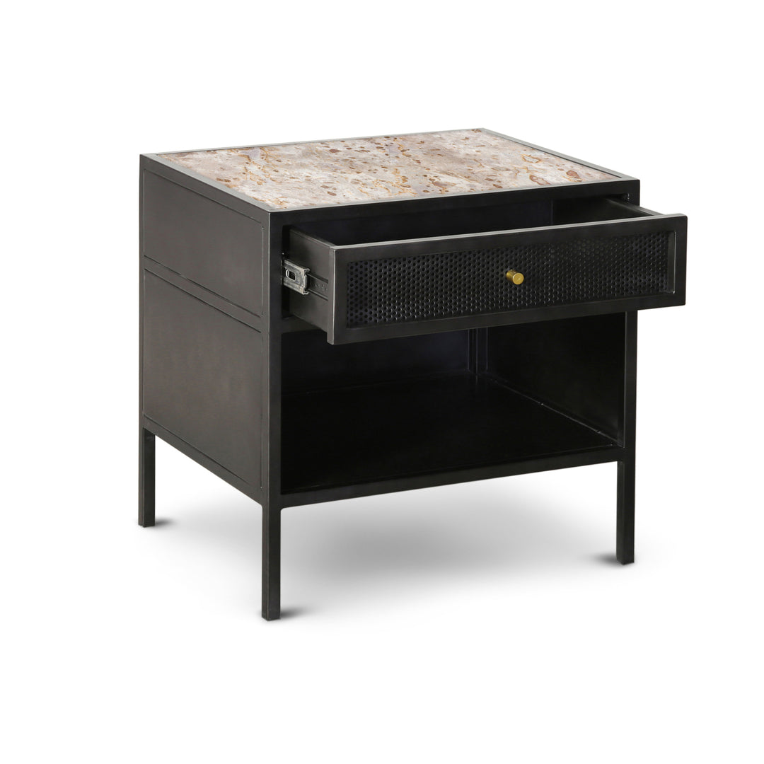 Black and Marble Nightstand