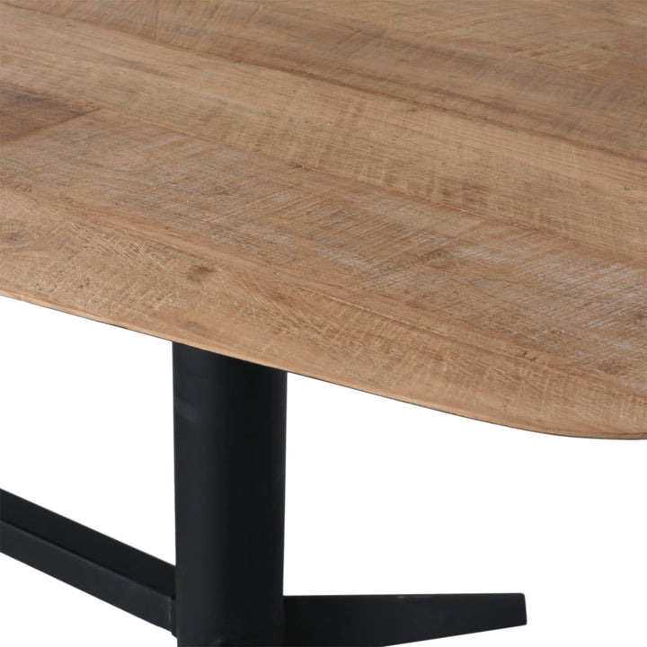 INDUSTRIAL METAL & TEAK DINING TABLE