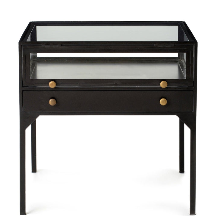 INDUSTRIAL SHADOW BOX END TABLE: BLACK