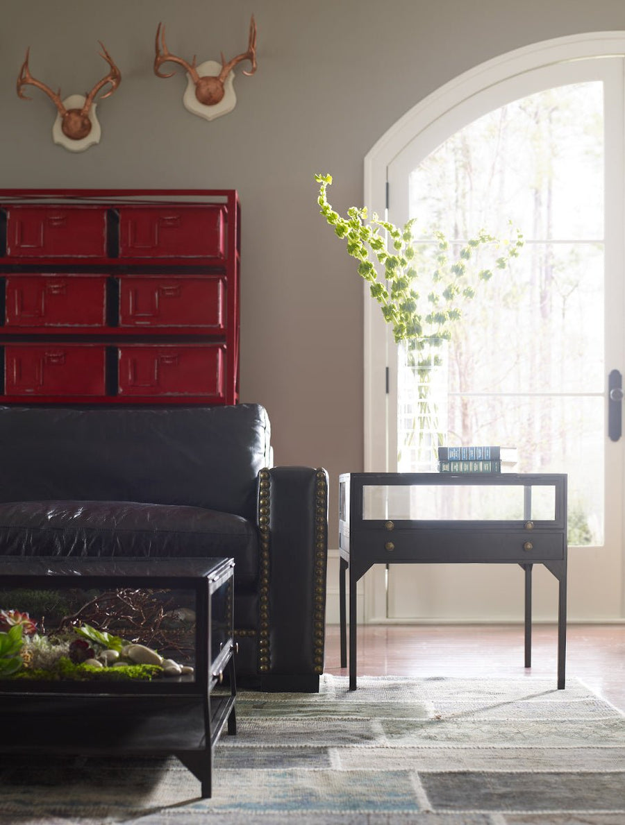 INDUSTRIAL SHADOW BOX END TABLE: BLACK