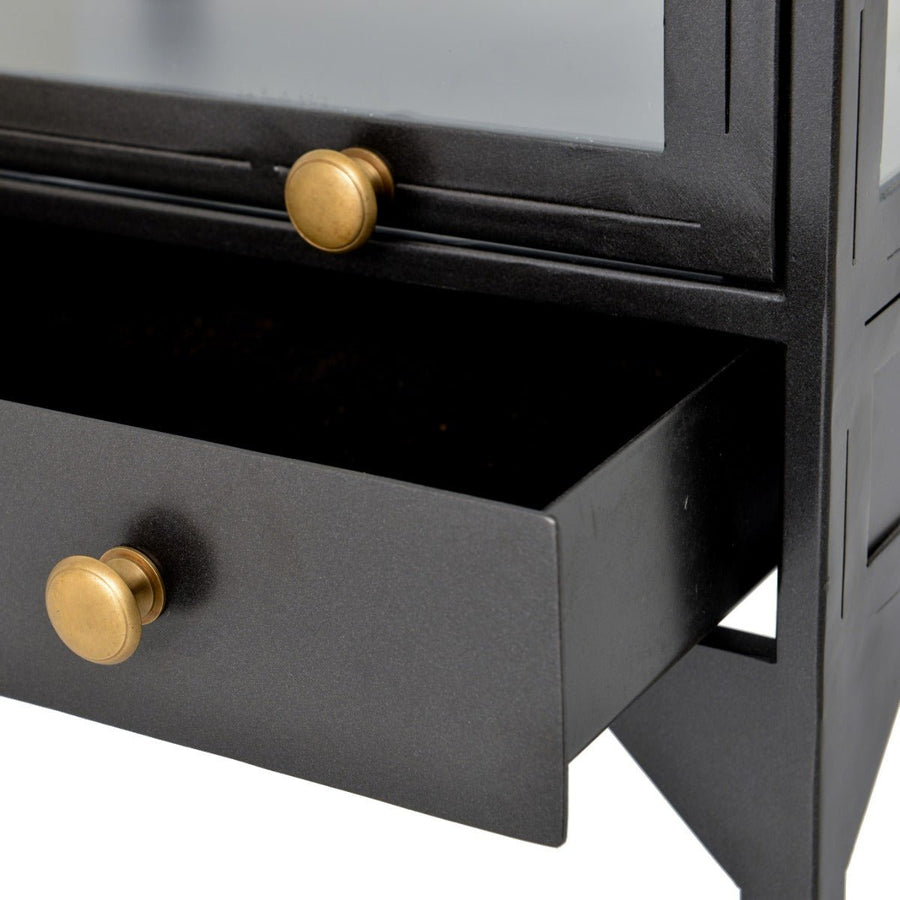 INDUSTRIAL SHADOW BOX END TABLE: BLACK