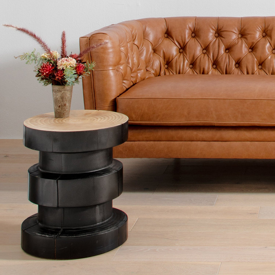 INEZ BLACK PINE DRUM TABLE