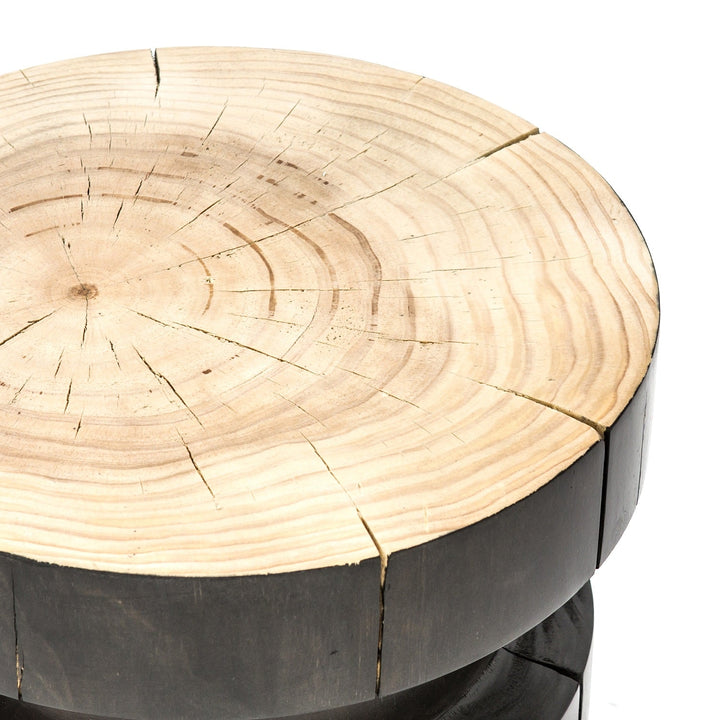 INEZ BLACK PINE DRUM TABLE