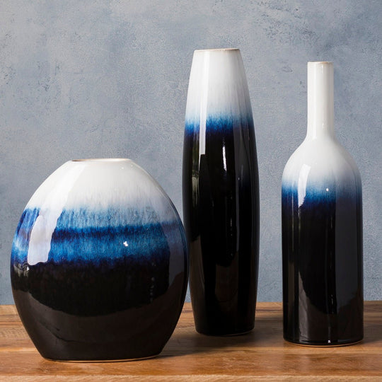 INK DIPPED CERAMIC VASES | SET OF 3