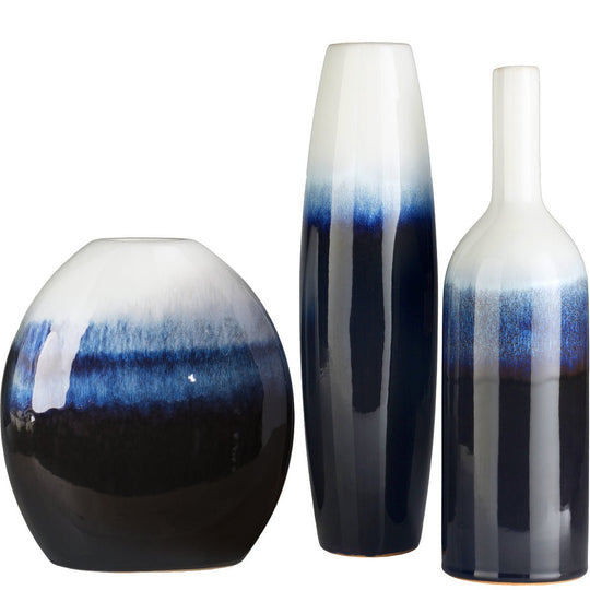 INK DIPPED CERAMIC VASES | SET OF 3