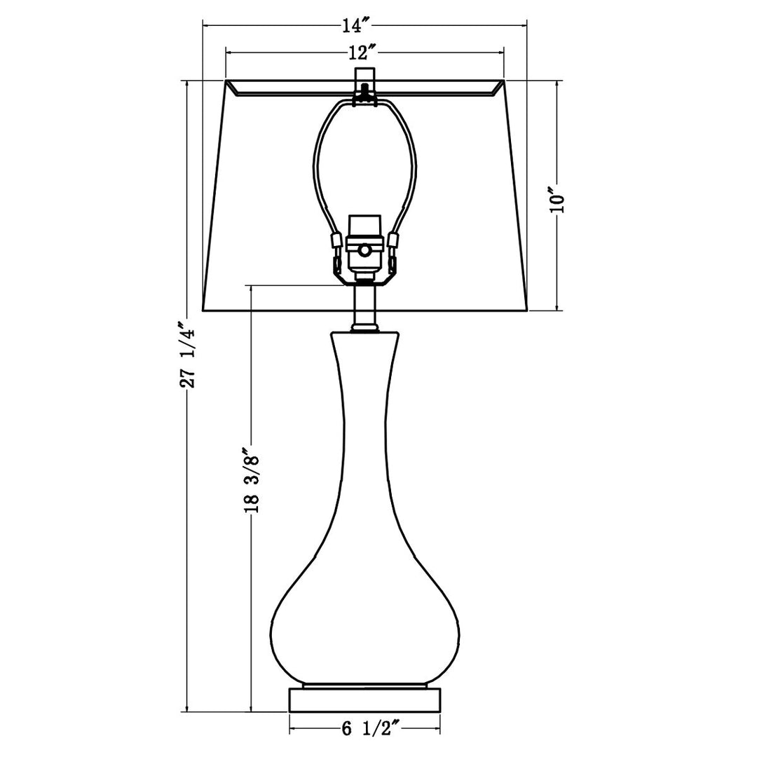 INK DIPPED WHITE GLASS LAMP