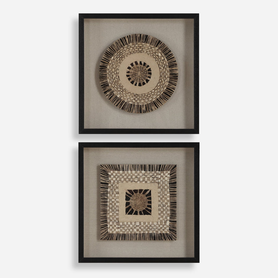 INTERTWINE KNIT PAPER SHADOW BOX | SET OF 2