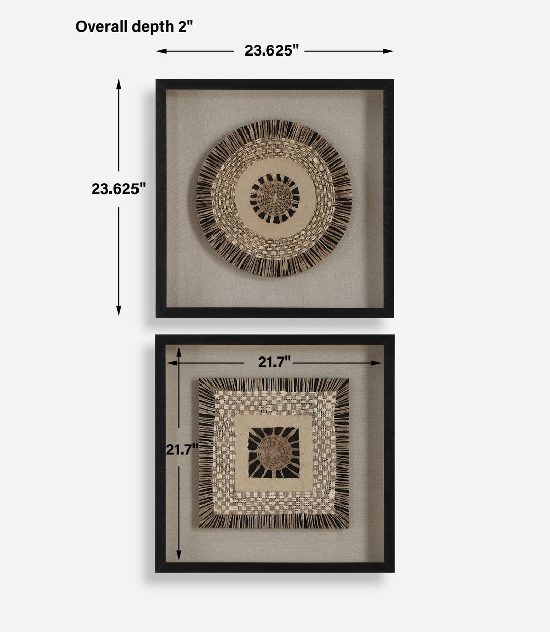 INTERTWINE KNIT PAPER SHADOW BOX | SET OF 2