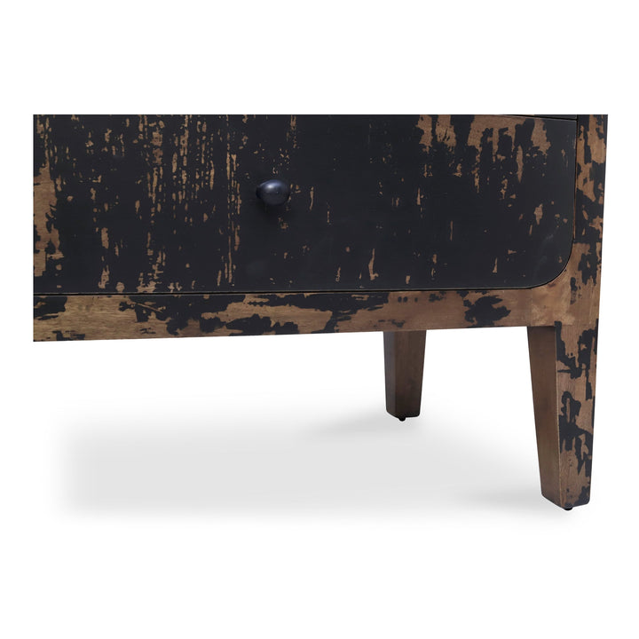 IRIS VINTAGE DISTRESSED BLACK NIGHTSTAND