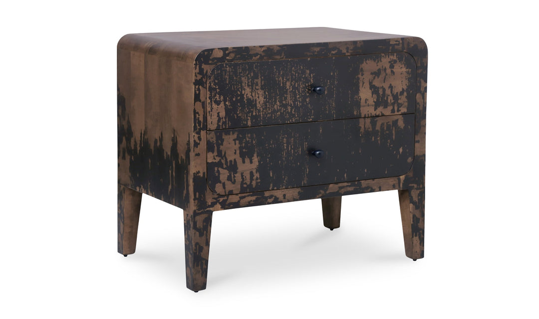 IRIS VINTAGE DISTRESSED BLACK NIGHTSTAND