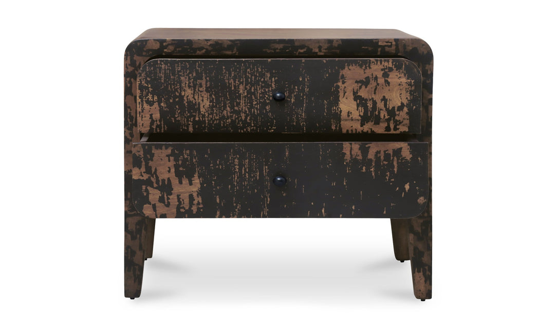 IRIS VINTAGE DISTRESSED BLACK NIGHTSTAND