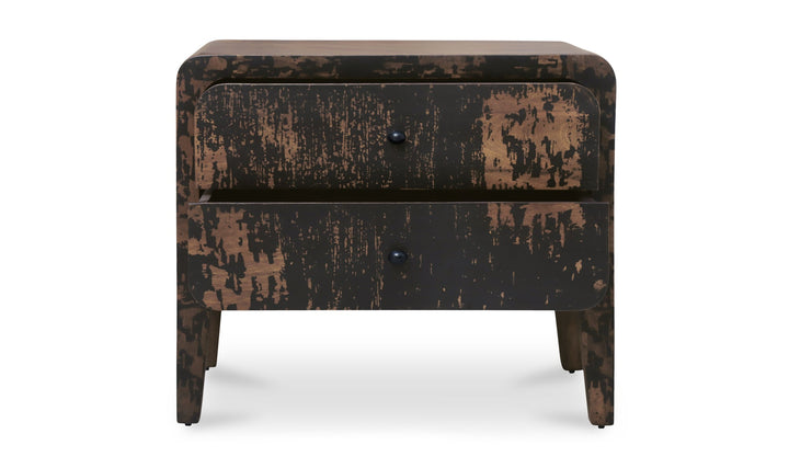 IRIS VINTAGE DISTRESSED BLACK NIGHTSTAND