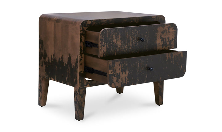 IRIS VINTAGE DISTRESSED BLACK NIGHTSTAND