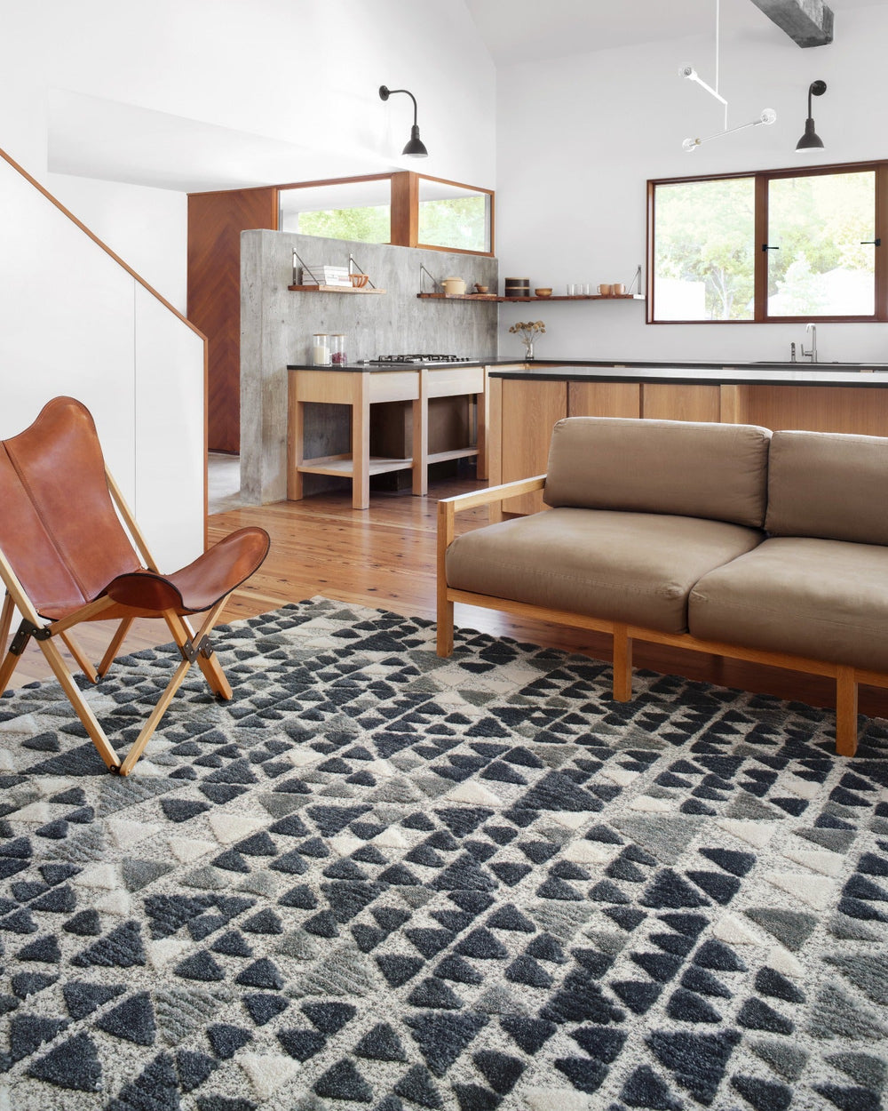 IRVING RUG: INK BLUE, WHITE, SLATE