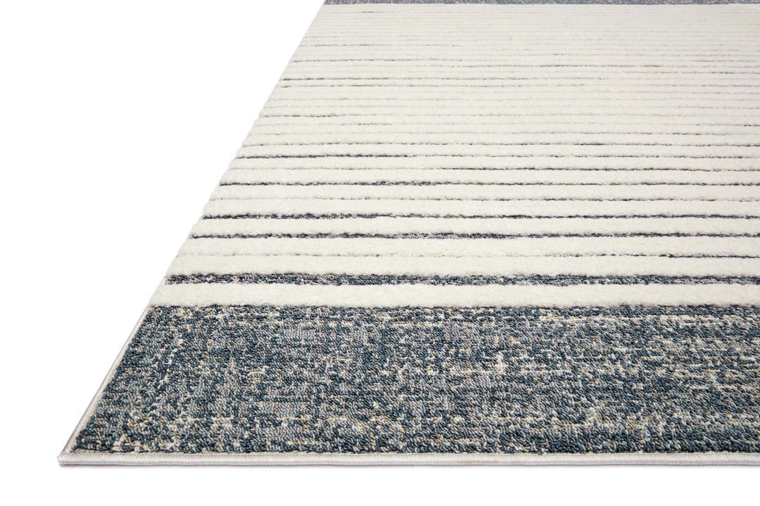 ISAAC RUG: WHITE + INK BLUE