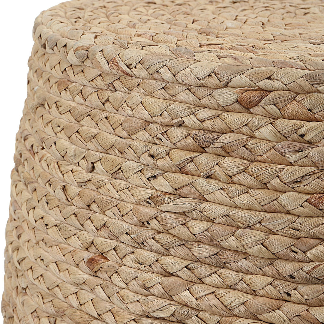 ISLAND PALM BRAIDED ACCENT STOOL: NATURAL