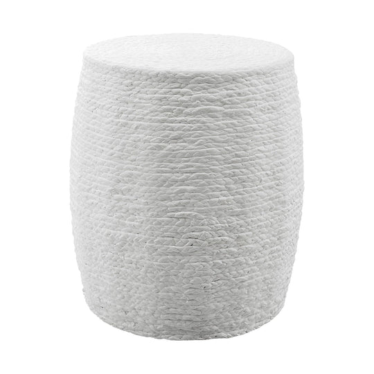 ISLAND PALM BRAIDED ACCENT STOOL: WHITE