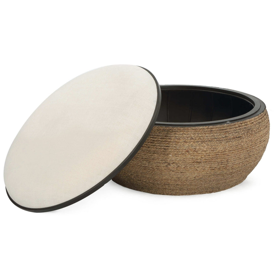 ISLAND PALM STORAGE COCKTAIL OTTOMAN