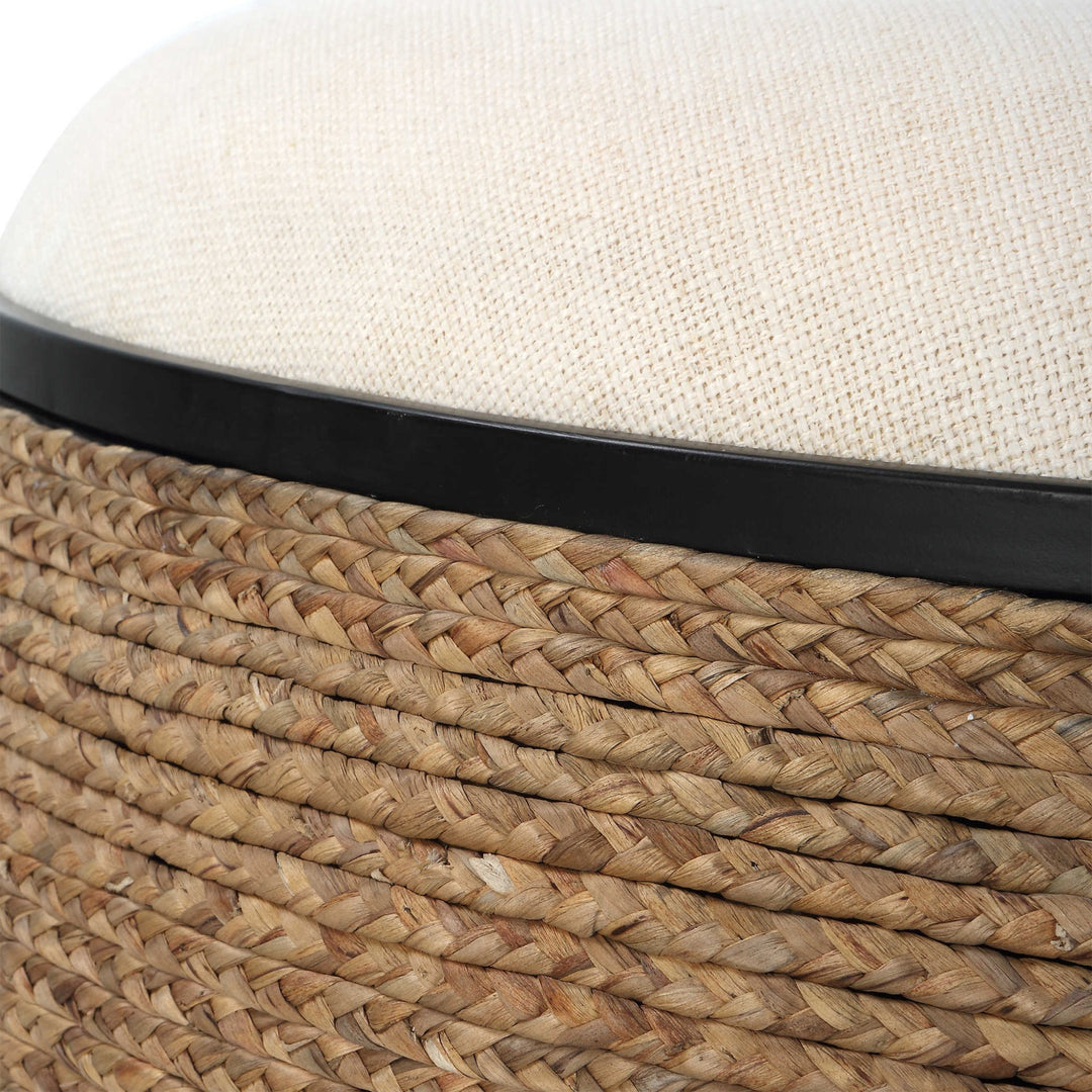 ISLAND PALM STORAGE COCKTAIL OTTOMAN