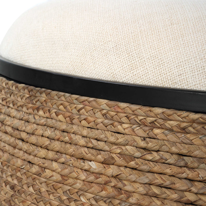 ISLAND PALM STORAGE COCKTAIL OTTOMAN